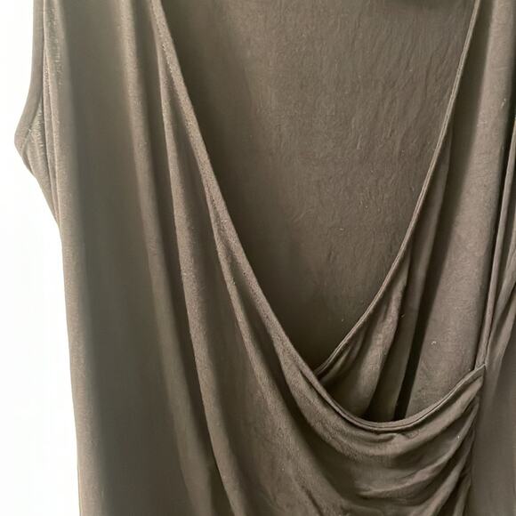 New York & Company stretch faux wrap black open front  sleeveless tank size M - Picture 3 of 7